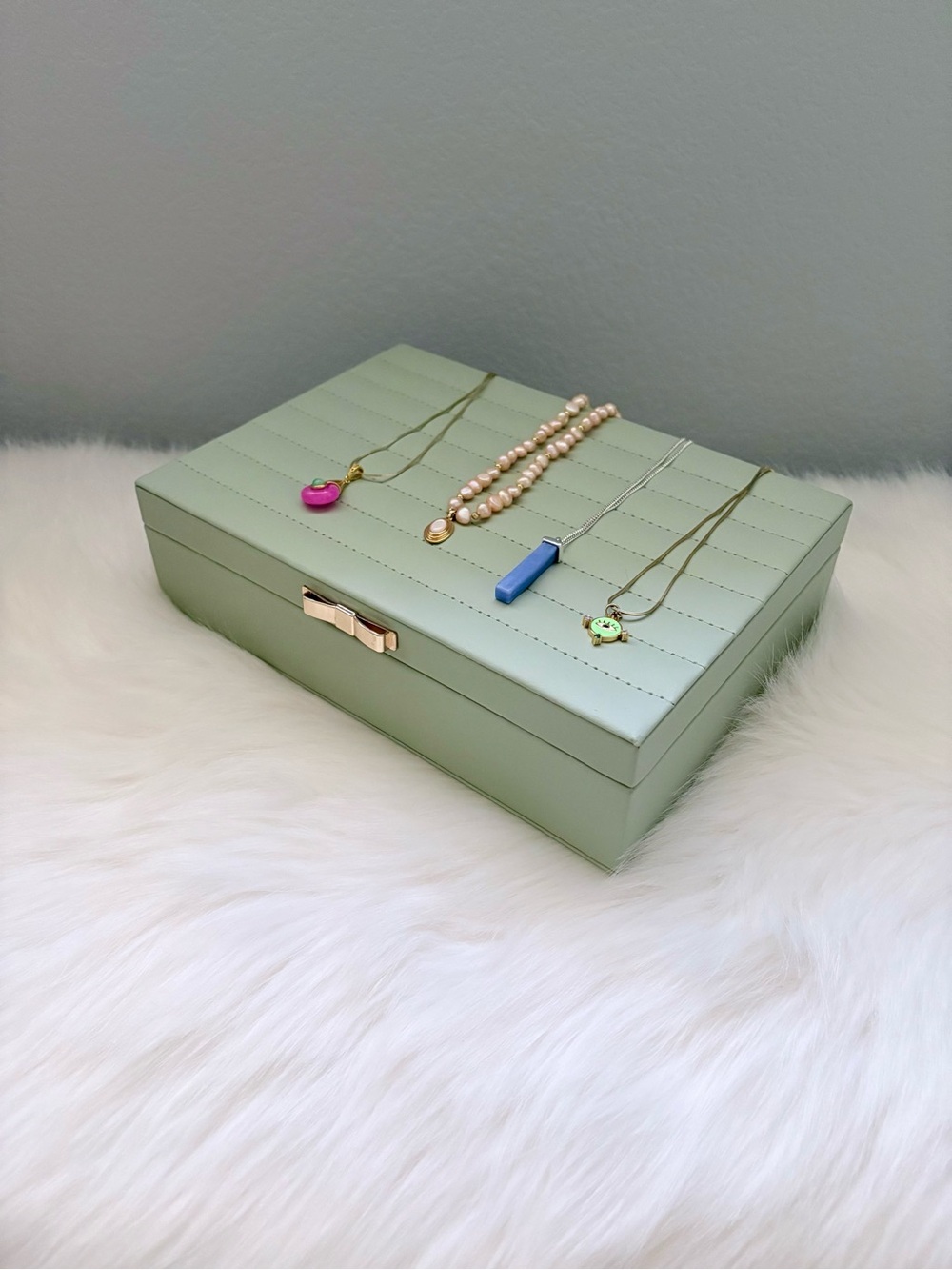 Mint Green Leather Jewelry Box 🧚🏼✨